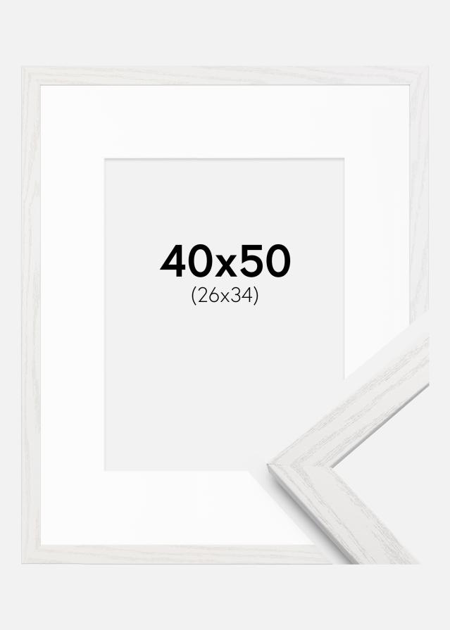 Okvir Stilren Bijela hrast 40x50 cm - Paspartui Bijela 27x35 cm