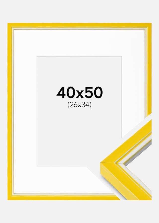Okvir Diana žuta boja 40x50 cm - Paspartui Bijela 27x35 cm
