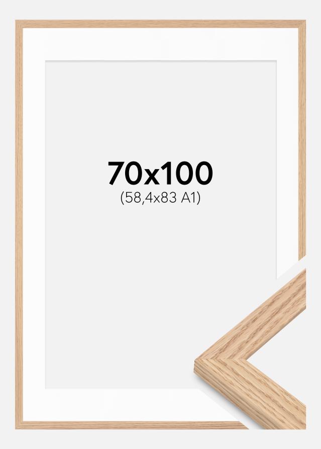 Okvir Tidlös Masivni Hrast 70x100 cm - Passepartout Bijela 59,4x84 cm