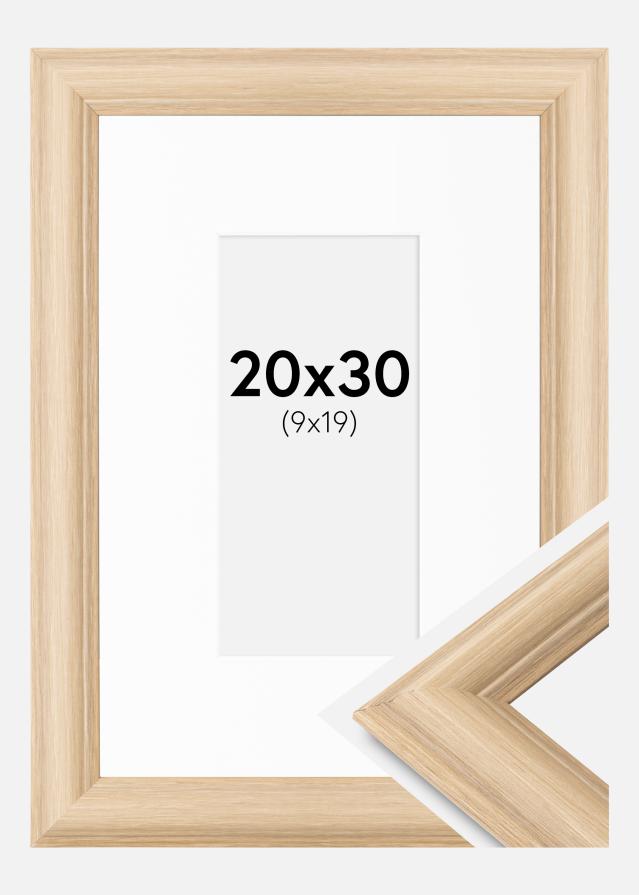 Okvir Västkusten Hrast 20x30 cm - Paspartu Bijelo 10x20 cm