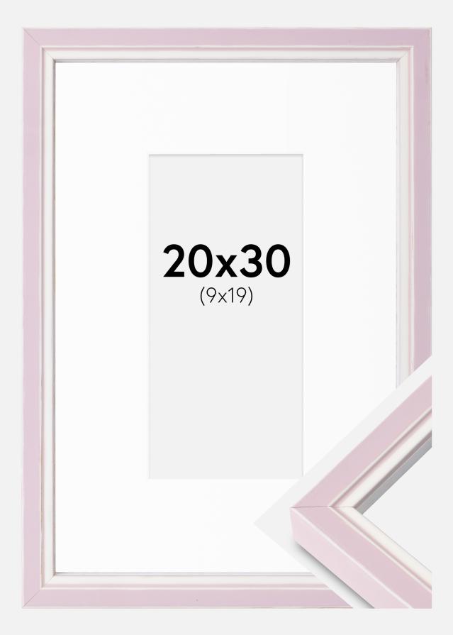 Okvir Diana ružičasta 20x30 cm - Paspartui Bijela 10x20 cm