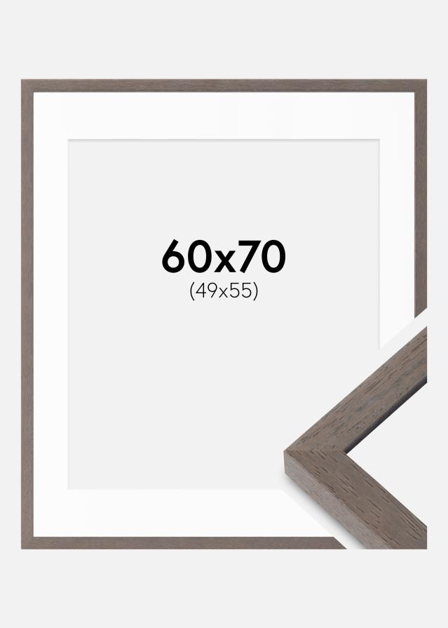 Okvir Hermes siva 60x70 cm - Paspartui Bijela 50x56 cm