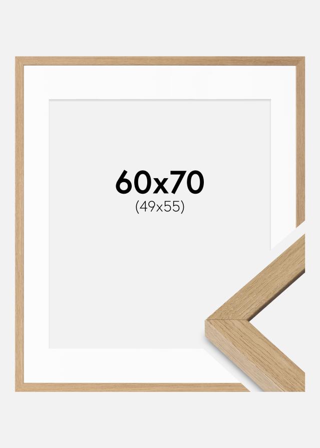 Okvir Hermes priroda hrast 60x70 cm - Paspartui Bijela 50x56 cm