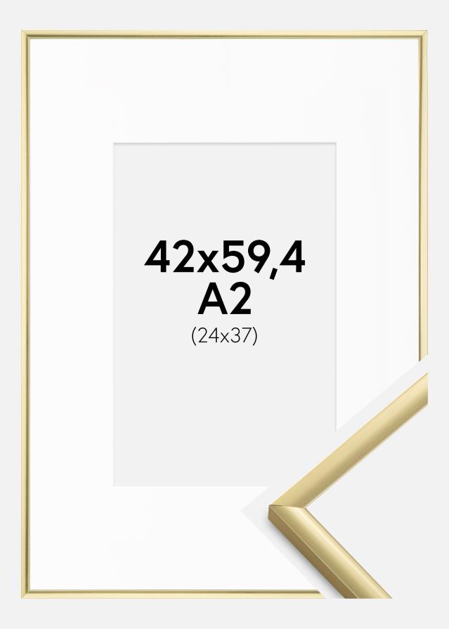 Okvir New Lifestyle Zlato 42x59,4 cm (A2) - Paspartu Bijelo 25x38 cm