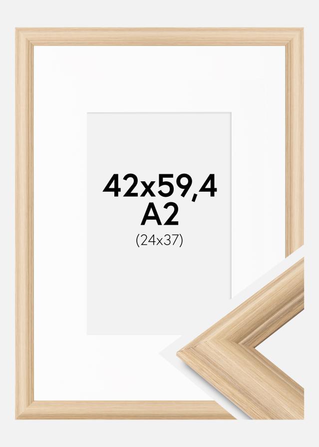 Okvir Västkusten Hrast 42x59,4 cm (A2) - Paspartu Bijelo 25x38 cm