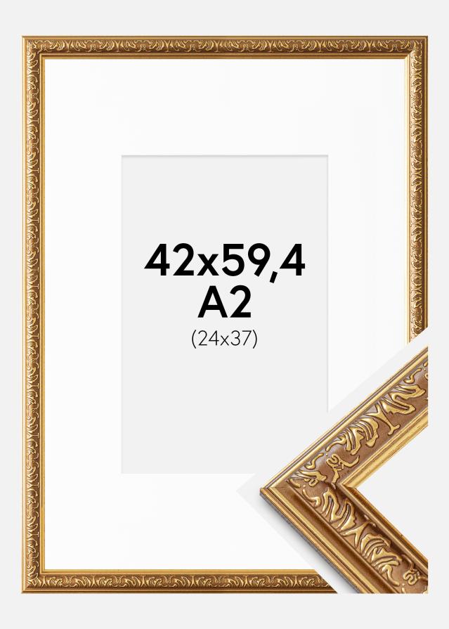 Okvir Swirl Zlato 42x59,4 cm - Paspartui Bijela 25x38 cm
