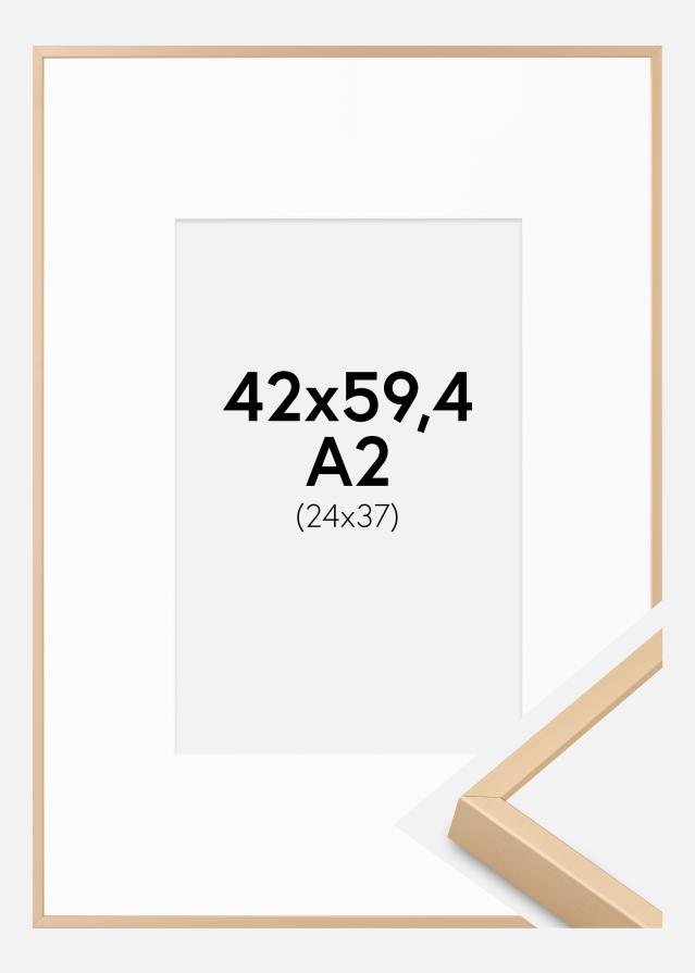 Aluminijski okvir mjed 42x59,4 cm - paspartu Bijela 25x38 cm
