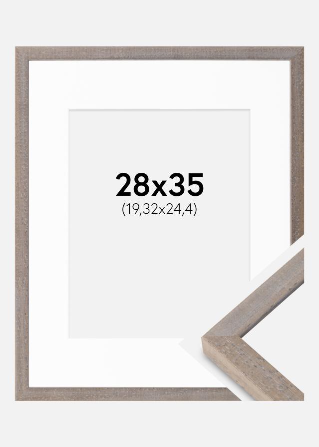 Okvir Ares siva 28x35 cm - Paspartui Bijela 8x10 inča