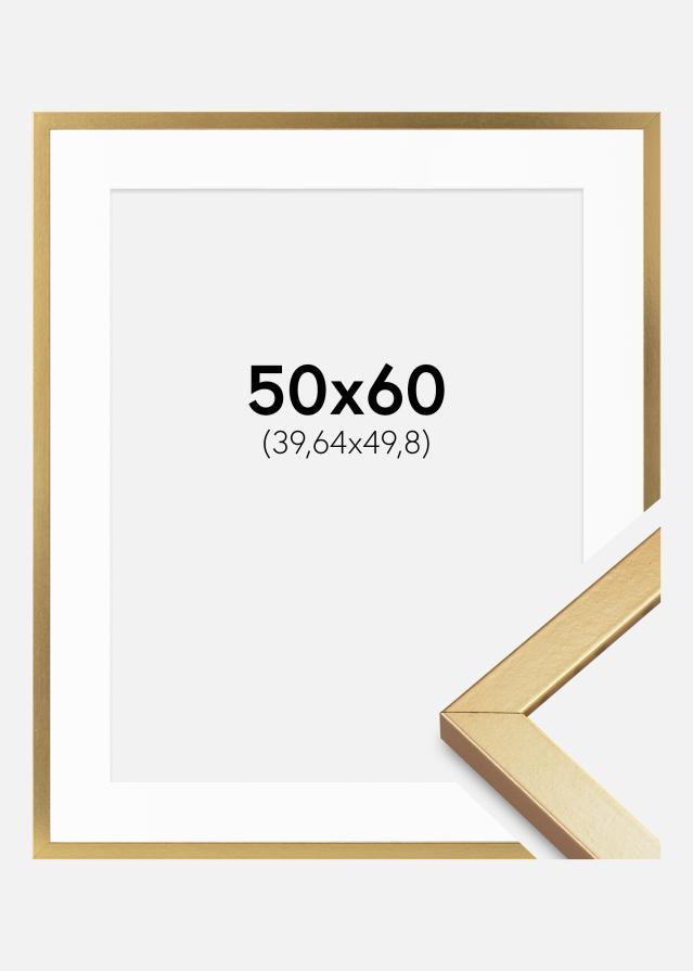 Okvir Minerva Zlato 50x60 cm - Paspartui Bijela 16x20 inča