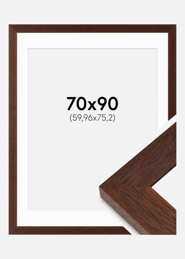 Okvir Juno Teak 70x90 cm - Paspartui Bijela 24x30 inča