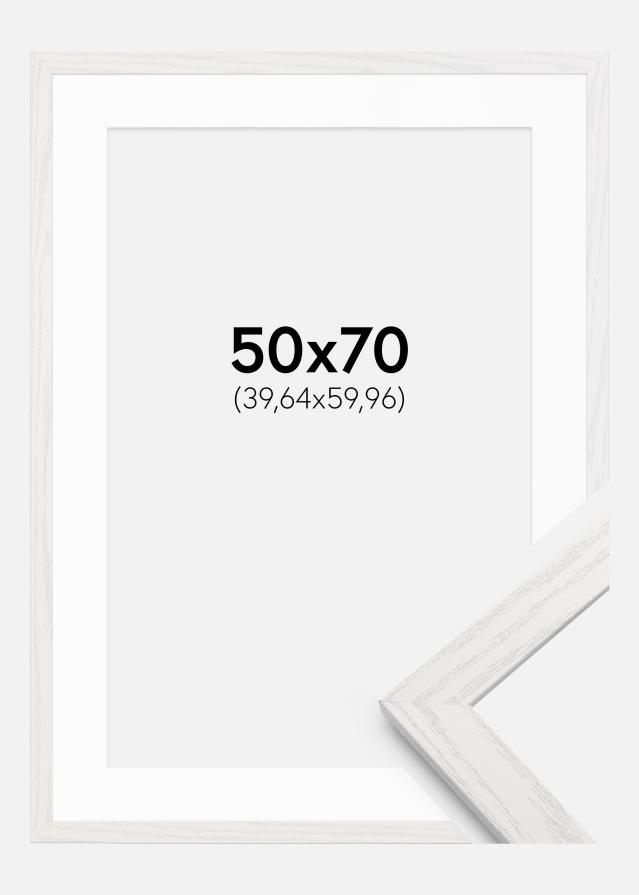 Okvir Stilren Bijela hrast 50x70 cm - Paspartui Bijela 16x24 inča
