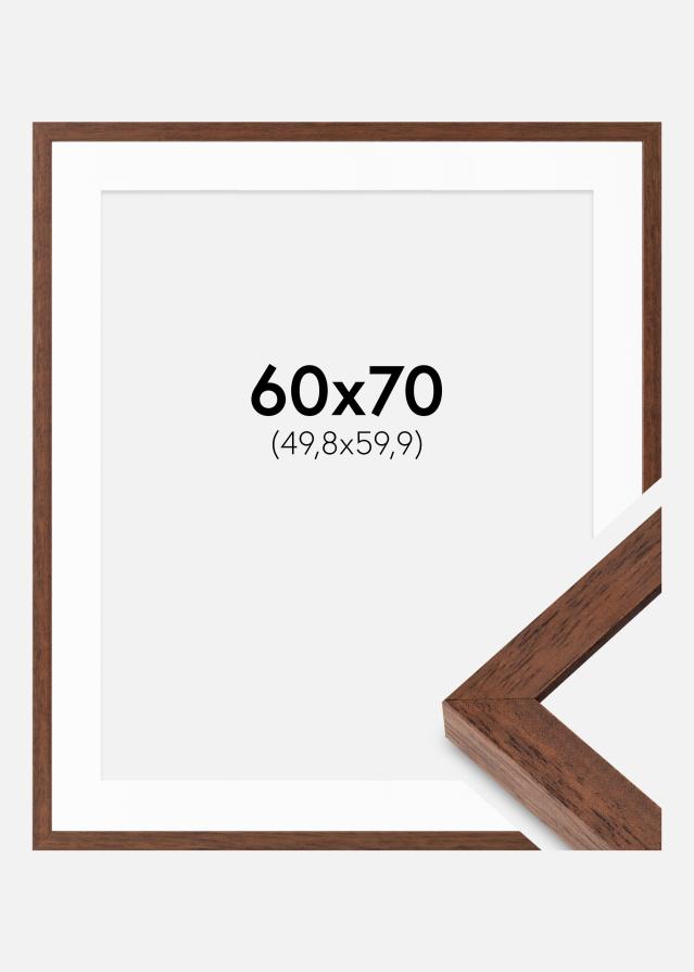 Okvir Hermes Teak 60x70 cm - Paspartui Bijela 20x24 inča