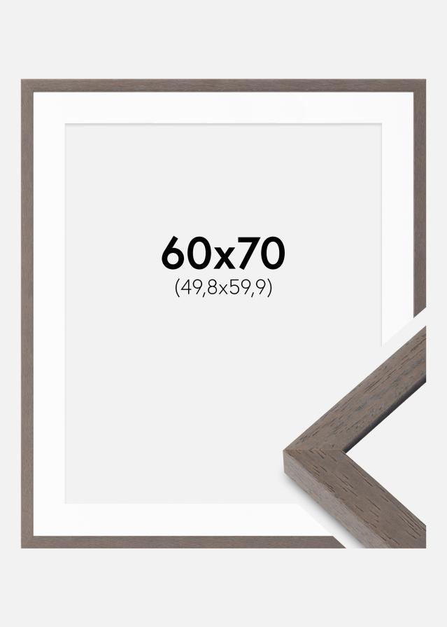Okvir Hermes siva 60x70 cm - Paspartui Bijela 20x24 inča