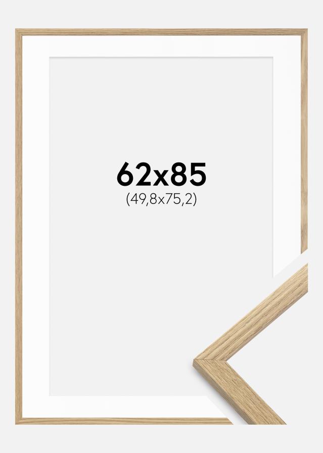 Okvir Trendy hrast 62x85 cm - Paspartui Bijela 20x30 inča