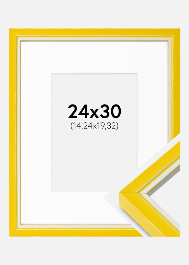 Okvir Diana žuta boja 24x30 cm - Paspartui Bijela 6x8 inča
