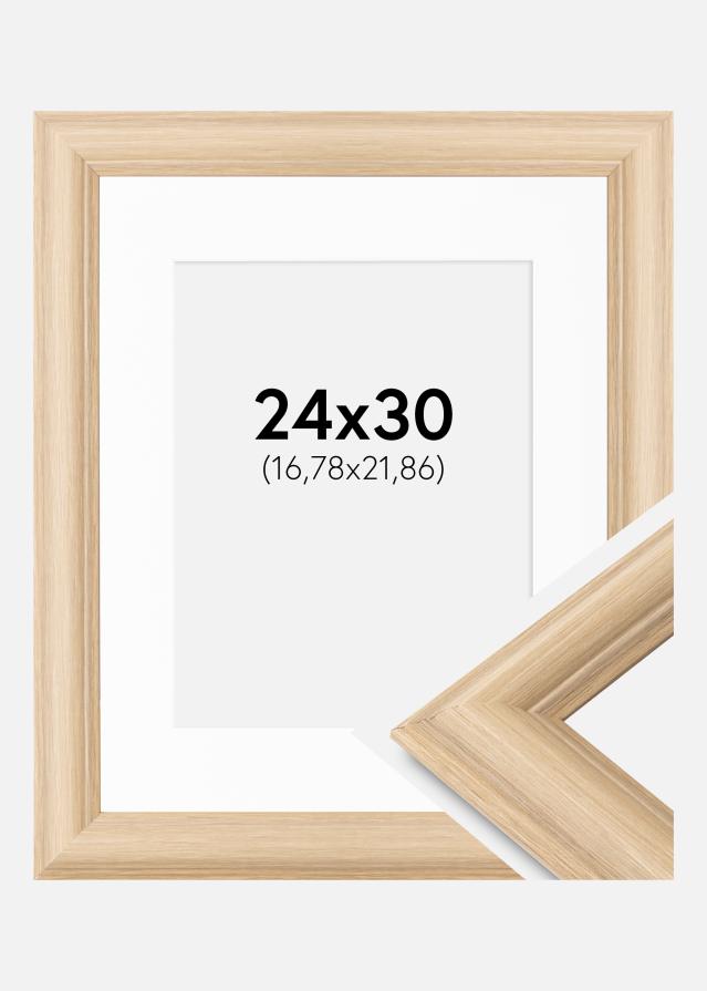 Okvir Västkusten Hrast 24x30 cm - Paspartu Bijelo 7x9 inches