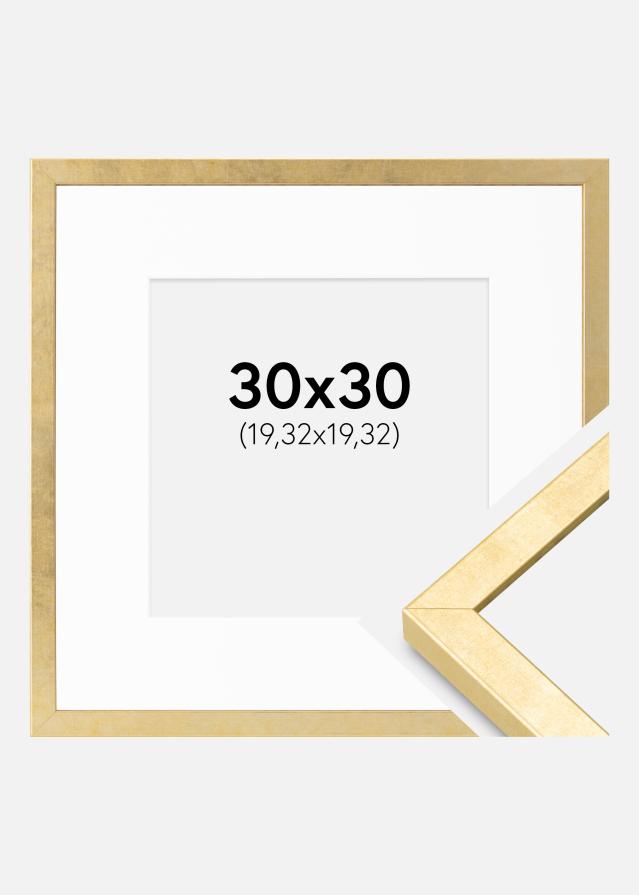 Okvir Ares Zlato 30x30 cm - Paspartui Bijela 8x8 inča