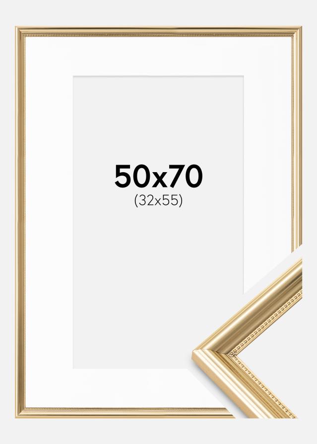Okvir Gala Zlato 50x70 cm - Paspartu Bijelo 33x56 cm