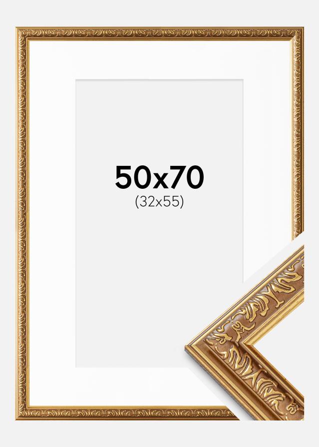 Okvir Swirl Zlato 50x70 cm - Paspartui Bijela 33x56 cm