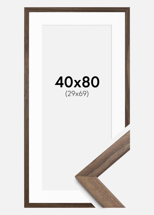 Okvir Profinjeni Orah 40x80 cm - Paspartu Bijelo 30x70 cm