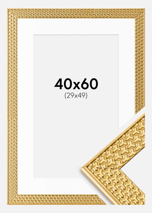 Okvir Grace Zlato 40x60 cm - Paspartu Bijelo 30x50 cm