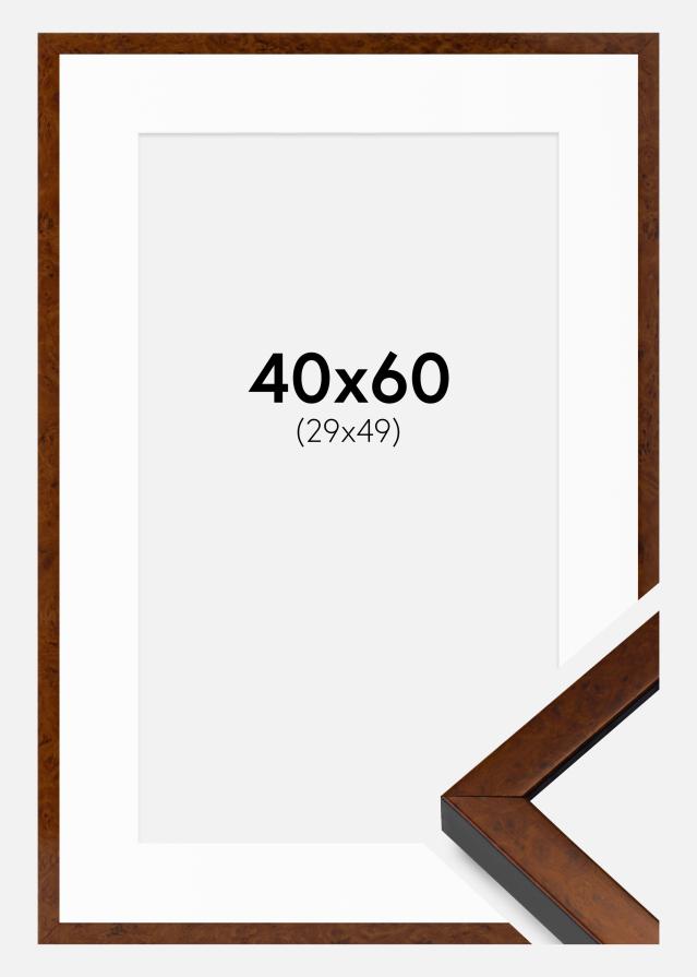 Okvir Ares orah 40x60 cm - paspartu Bijela 30x50 cm