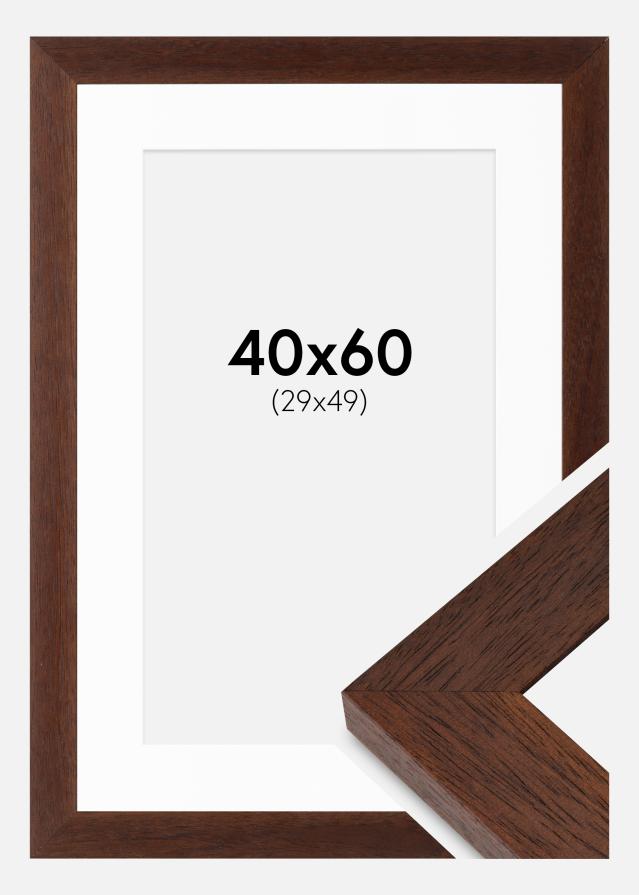 Okvir Juno Teak 40x60 cm - Paspartui Bijela 30x50 cm