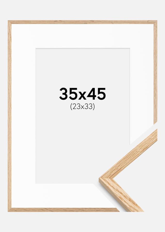 Okvir Tanak Hrast 35x45 cm - Paspartu Bijelo 24x34 cm