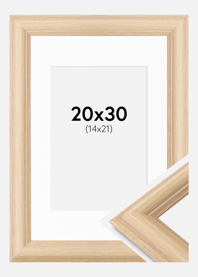 Okvir Västkusten Hrast 20x30 cm - Paspartu Bijelo 15x22 cm