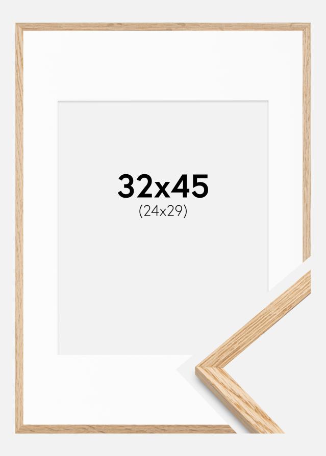 Okvir Tanak Hrast 32x45 cm - Paspartu Bijelo 25x30 cm