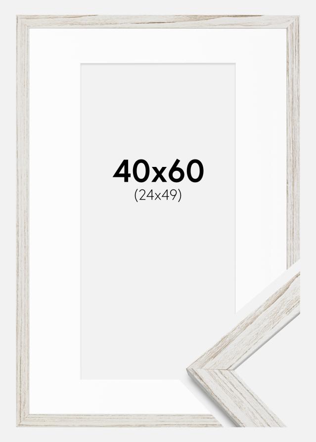 Okvir Stilren Vintage Bijela 40x60 cm - Paspartui Bijela 25x50 cm