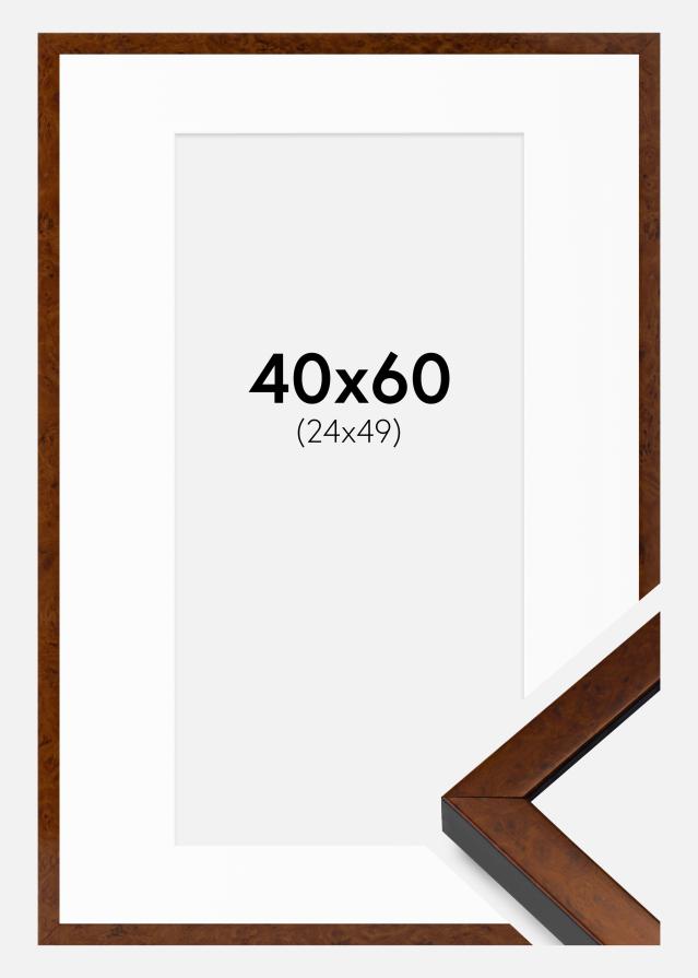 Okvir Ares orah 40x60 cm - paspartu Bijela 25x50 cm