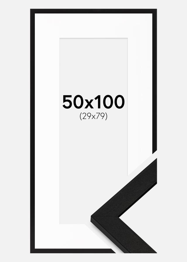 Okvir BGA Classic Crna 50x100 cm - Paspartui Bijela 30x80 cm