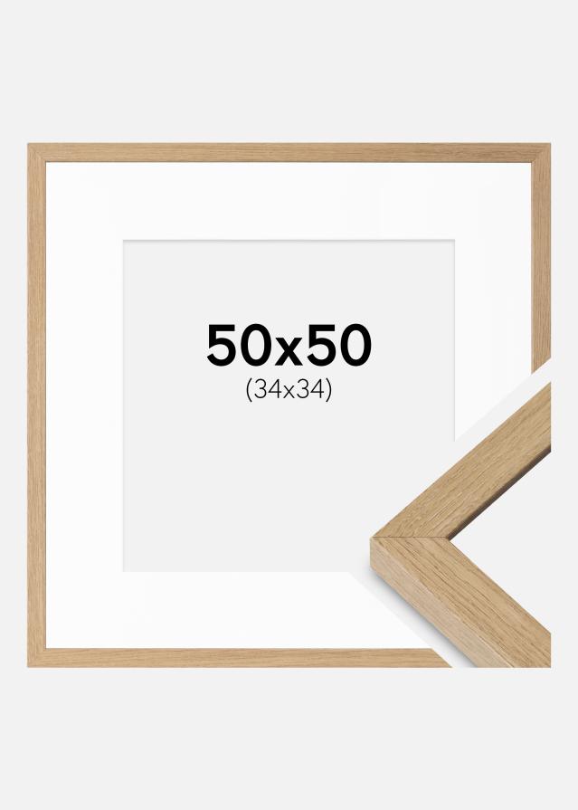 Okvir Hermes priroda hrast 50x50 cm - paspartu Bijela 35x35 cm