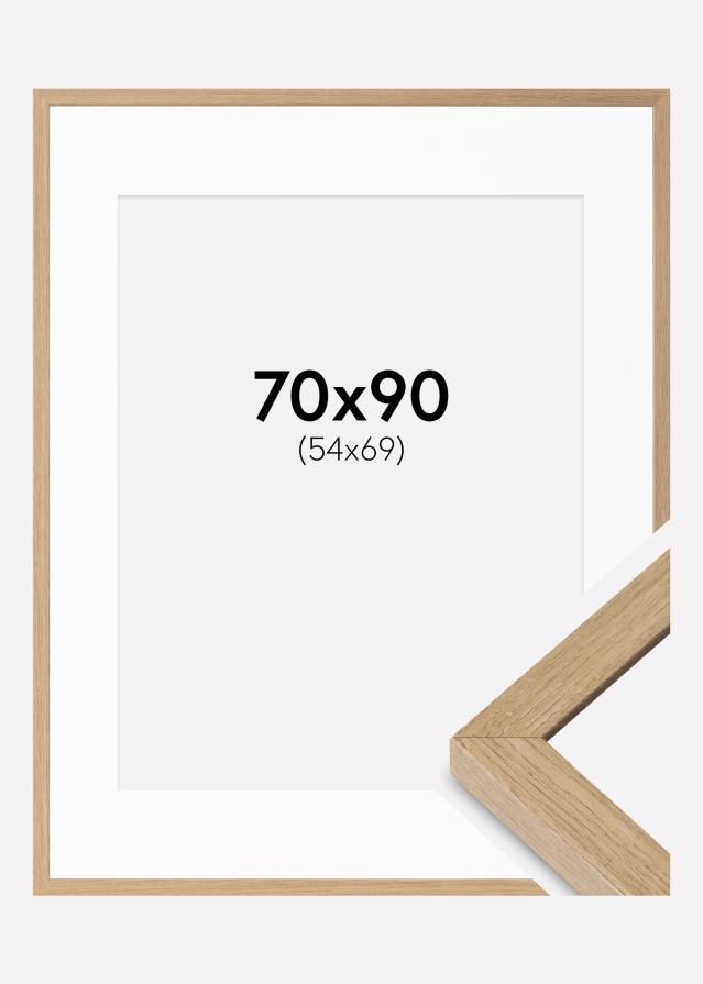 Okvir Hermes priroda hrast 70x90 cm - Paspartui Bijela 55x70 cm