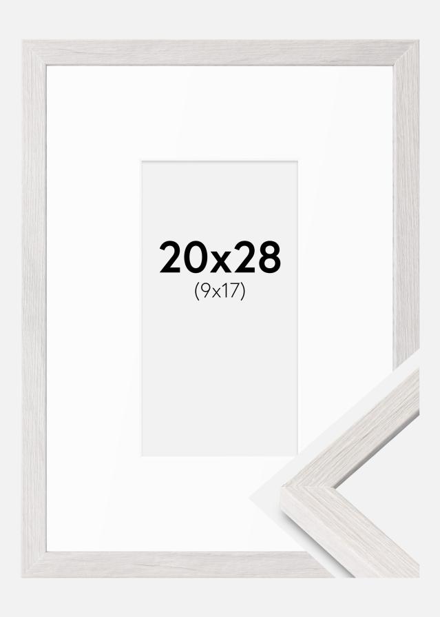 Okvir Ares Bijela hrast 20x28 cm - Paspartui Bijela 10x18 cm