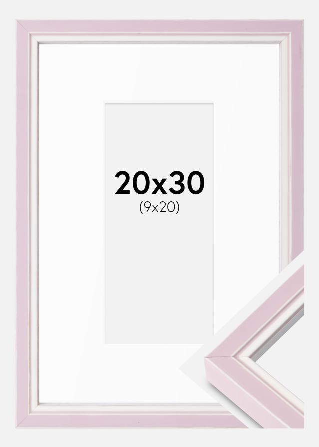 Okvir Diana ružičasta 20x30 cm - Paspartui Bijela 10x21 cm
