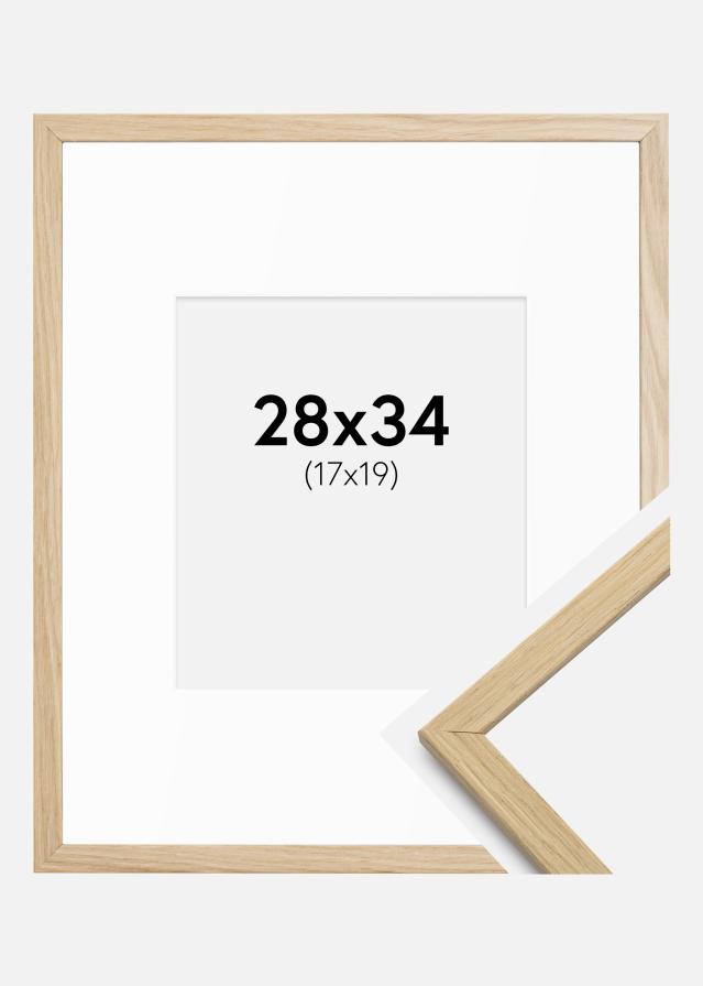 Okvir Edsbyn hrast 28x34 cm - Paspartui Bijela 18x20 cm