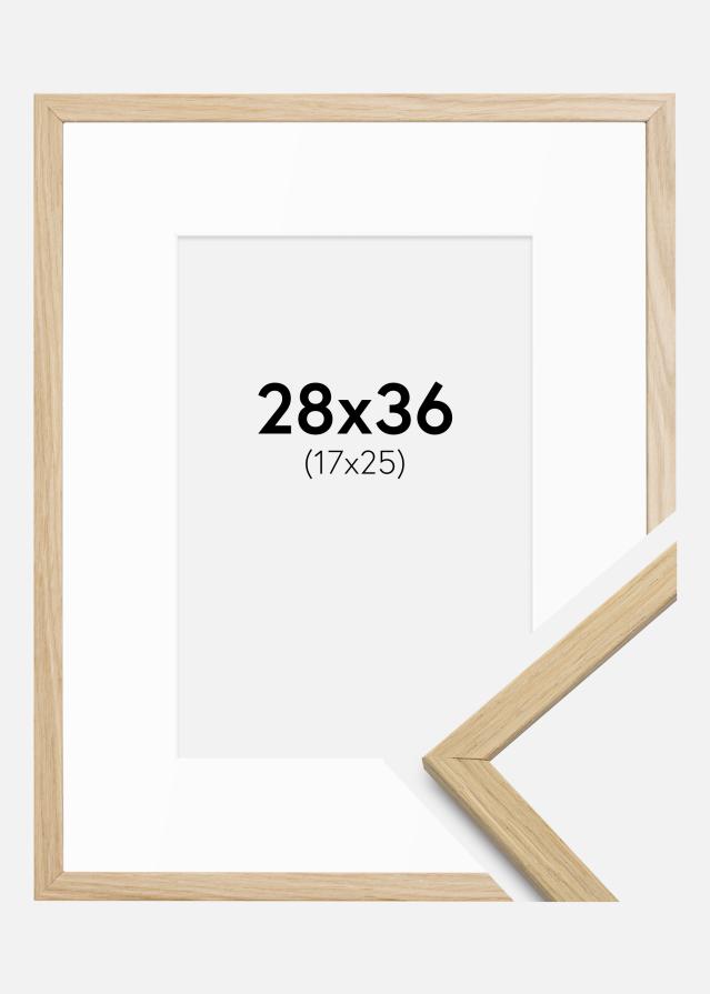 Okvir Edsbyn hrast 28x36 cm - Paspartui Bijela 18x26 cm