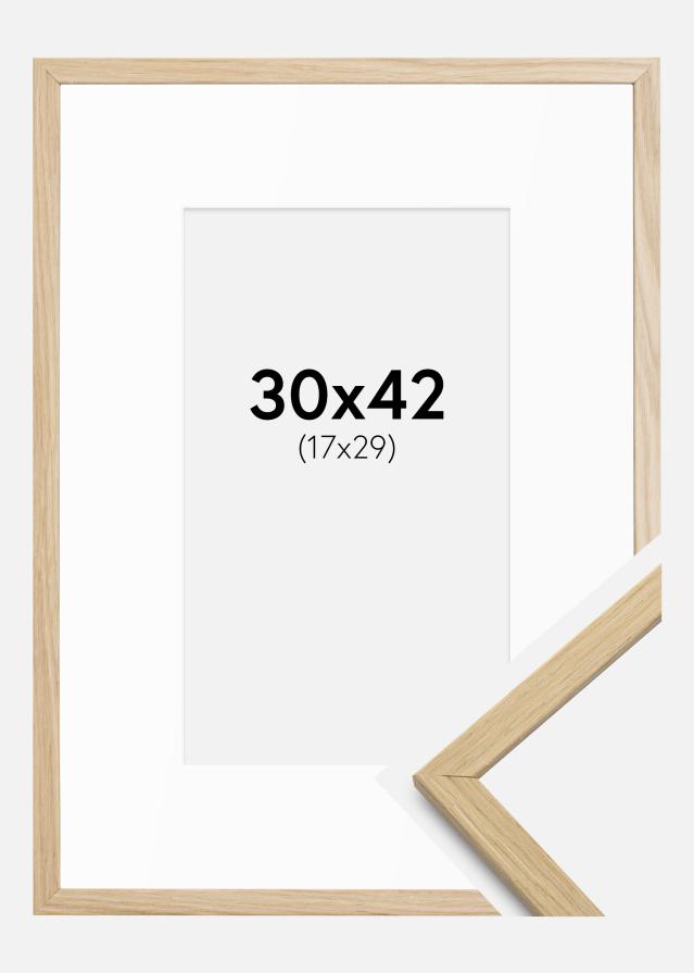Okvir Edsbyn hrast 30x42 cm - Paspartui Bijela 18x30 cm