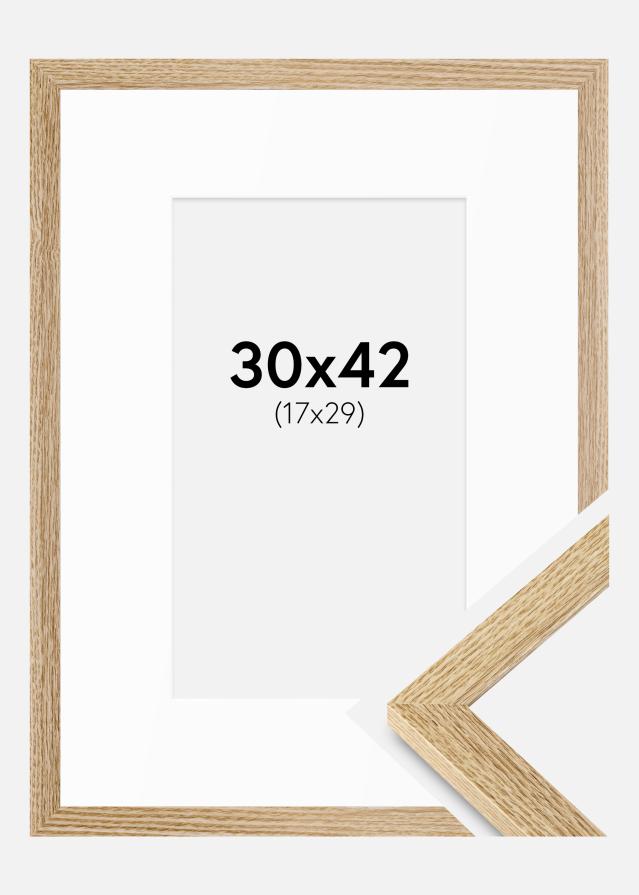 Okvir Selection hrast 30x42 cm - Paspartui Bijela 18x30 cm