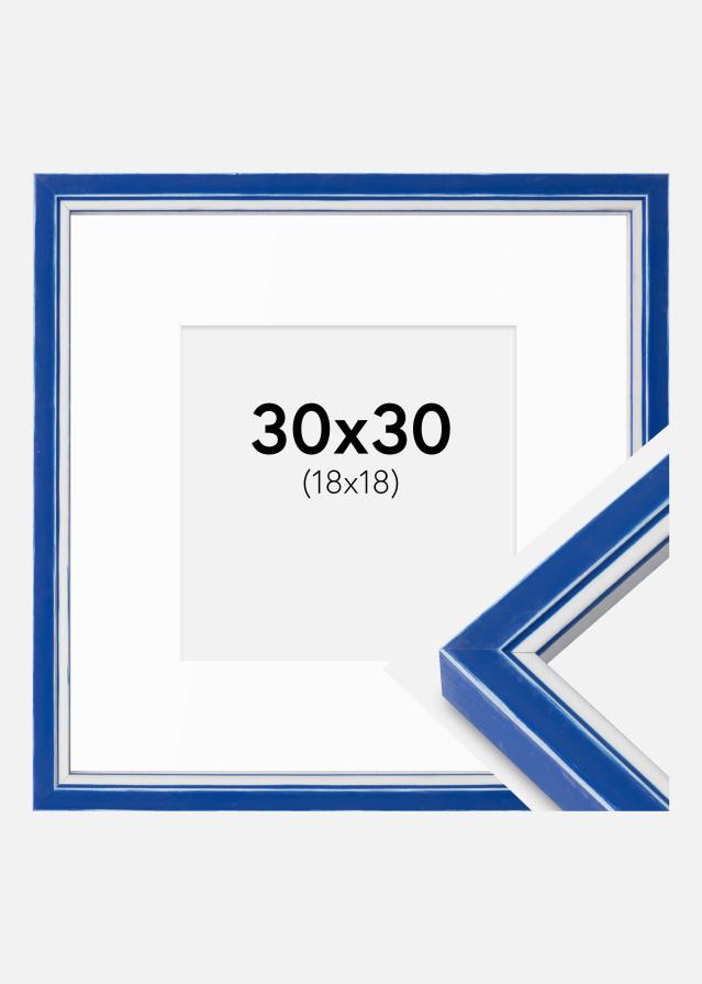 Okvir Diana plava 30x30 cm - Paspartui Bijela 19x19 cm
