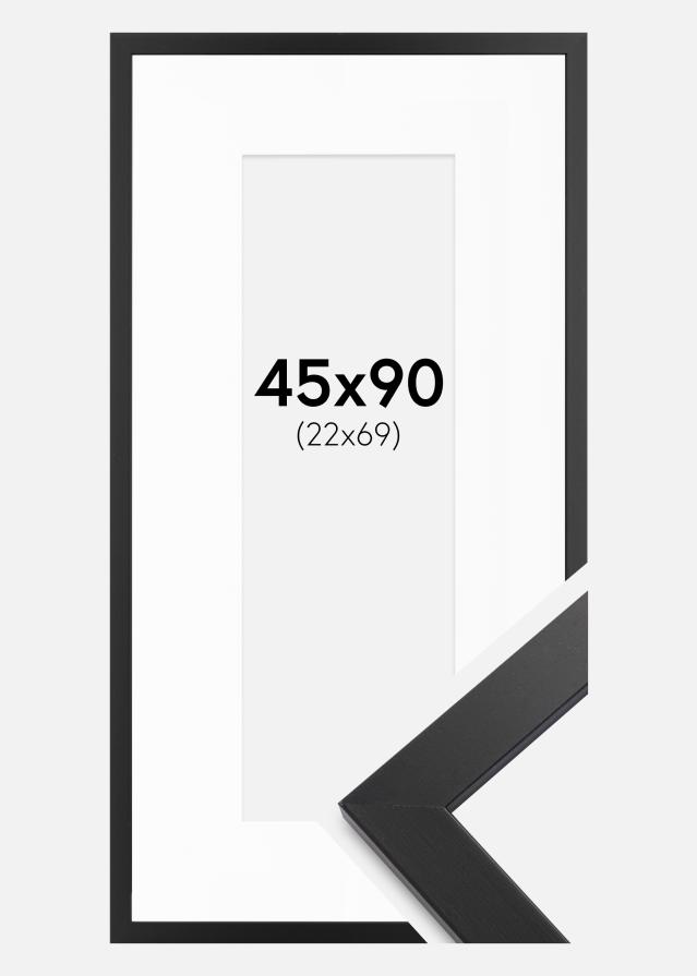 Okvir Crna drvo 45x90 cm - Paspartui Bijela 23x70 cm