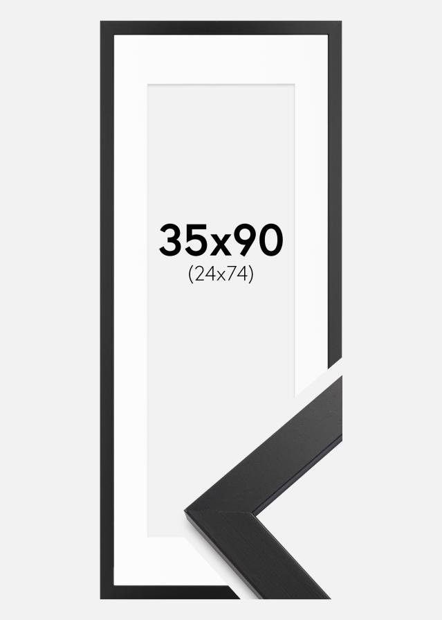 Okvir Crna drvo 35x90 cm - Paspartui Bijela 25x75 cm