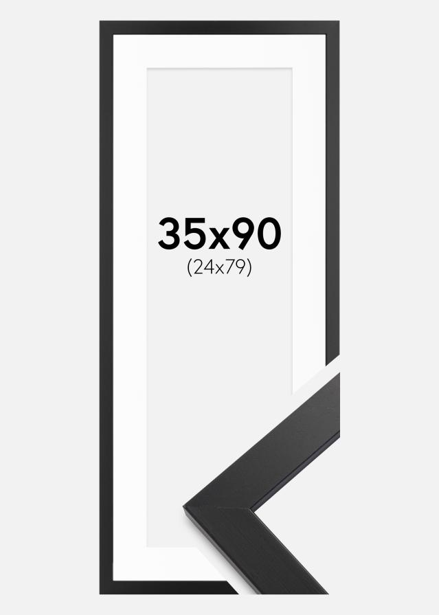 Okvir Crna drvo 35x90 cm - Paspartui Bijela 25x80 cm