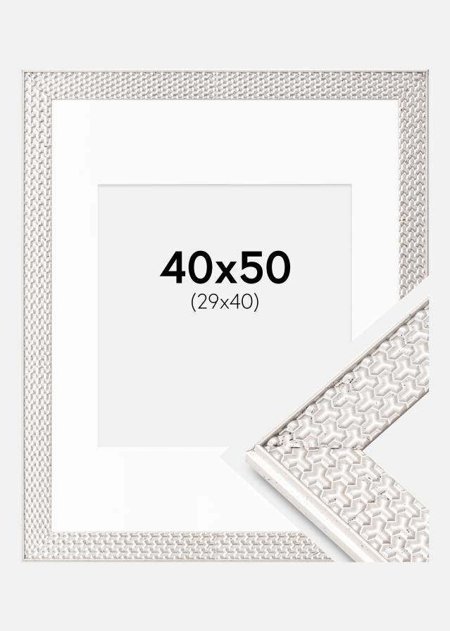 Okvir Grace Srebro 40x50 cm - Paspartui Bijela 30x41 cm