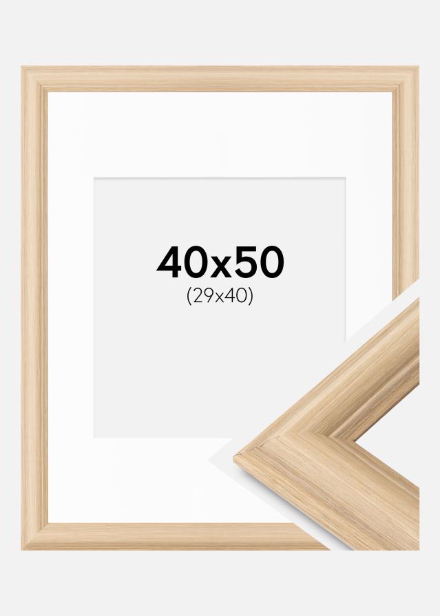 Okvir Västkusten hrast 40x50 cm - Paspartui Bijela 30x41 cm