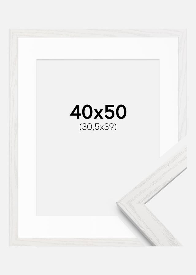 Okvir Stilren Bijela hrast 40x50 cm - Paspartui Bijela 31,5x40 cm