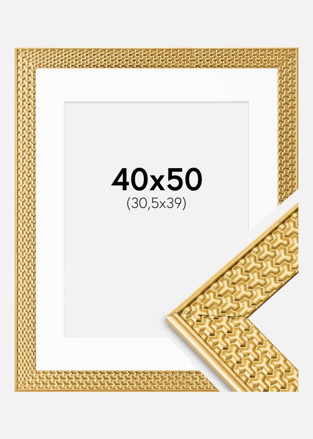 Okvir Grace Zlato 40x50 cm - Paspartui Bijela 31,5x40 cm