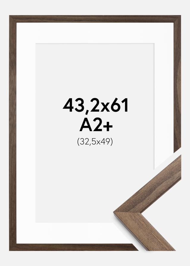 Okvir Stilren orah 43,2x61 cm - Paspartui Bijela 33,5x50 cm